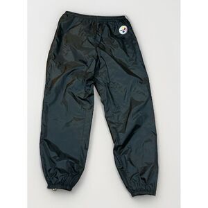 Vtg NFL Pro‎ Player Sweat Track Pants Pittsburg Steelers Black Nylon Joggers XL